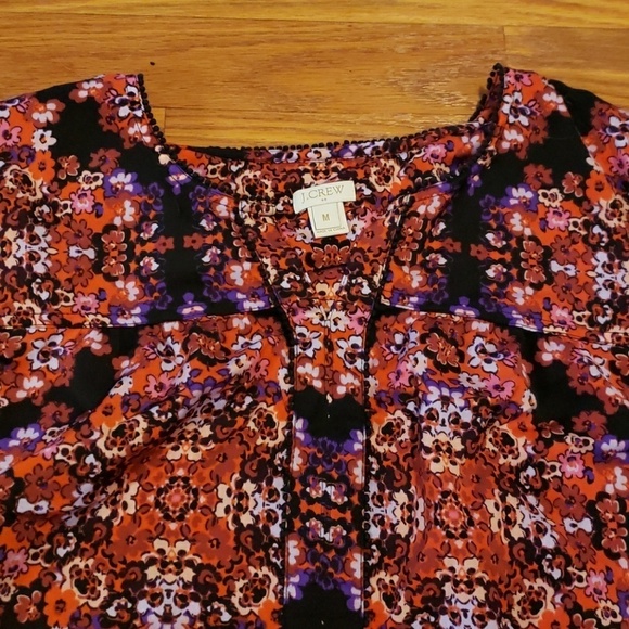 J crew peasant top with mini pompom trim - Picture 5 of 6